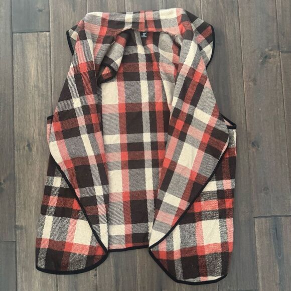 SHEIN Curve Plaid Open Vest Fall Colors 2XL - Picture 4 of 5